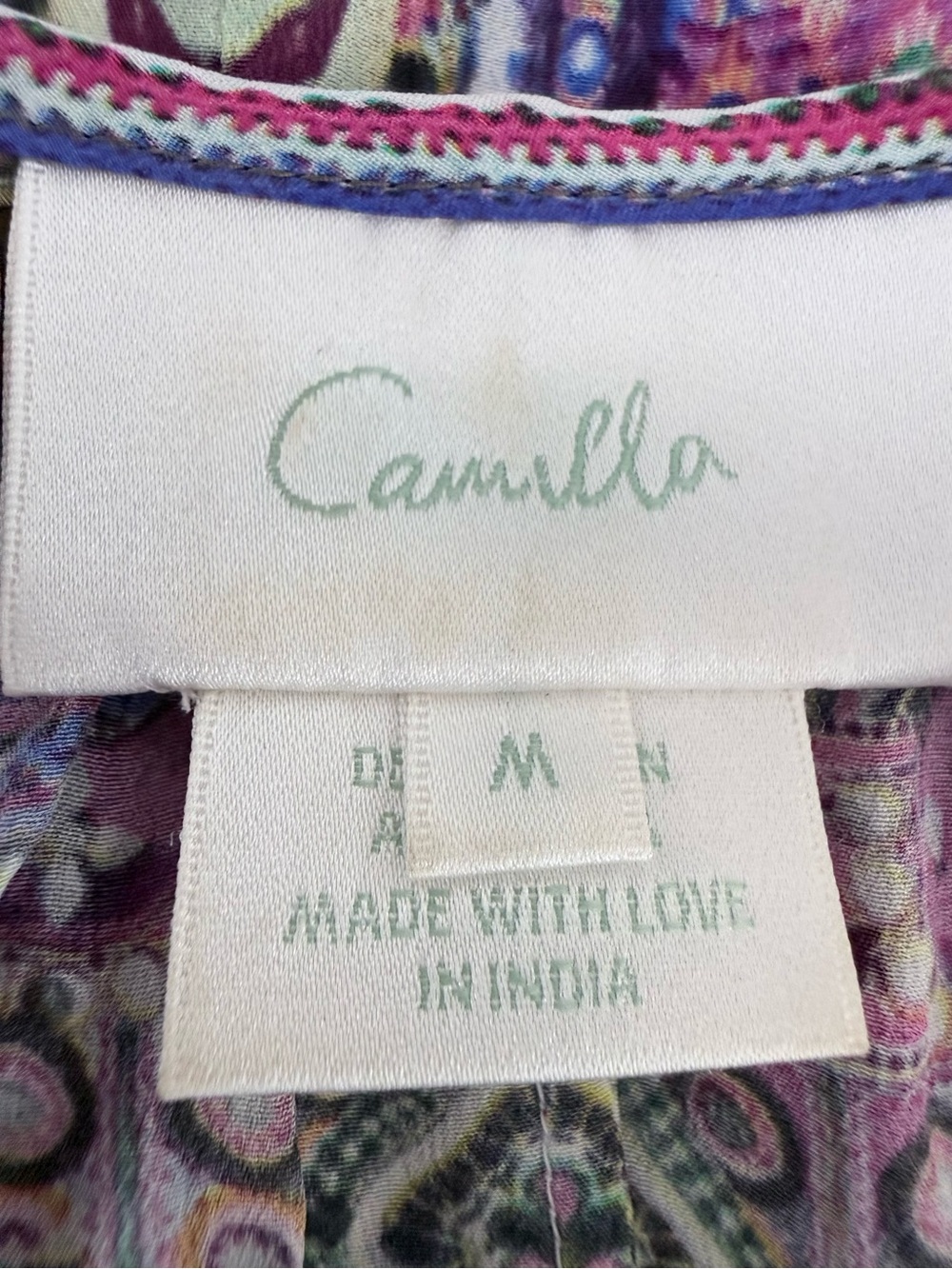 Camilla Embellished Silk Cold Shoulder Top Blouse M - Picture 8 of 11